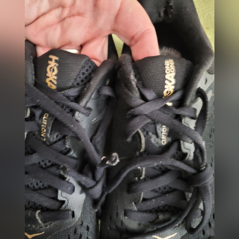 Hoka One One Clifton 7 Men’s Sneakers Size 7.5 Gold & Black - Picture 12 of 16